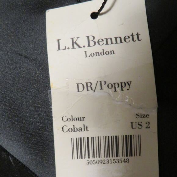 LK Bennett Silk Midi Dress Coquette Floral Short Sleeve Tie Waist Womens 2 NWT - Picture 10 of 11